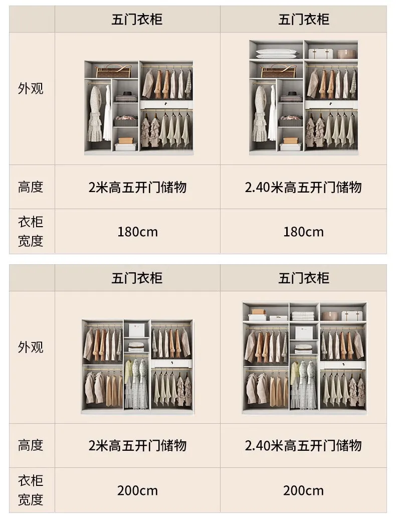 Modern Luxury White Frame Glass Door Wardrobe Solid Wood Combined Walk-In Closet with Built-In LED Ambient Light for Bedroom
