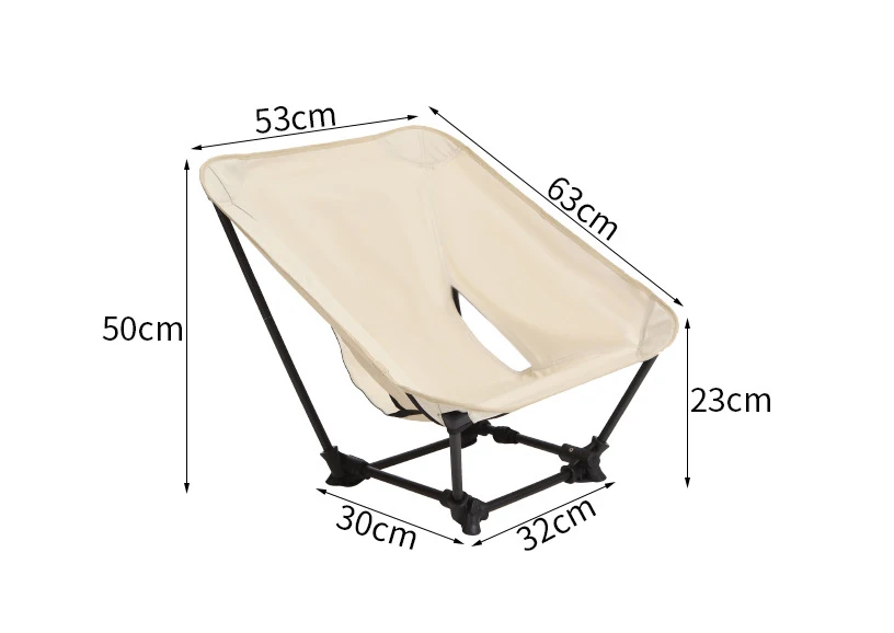 Outdoor Camping Moon Chair Ultralight Aluminum Alloy Folding Fishing Backrest Stool