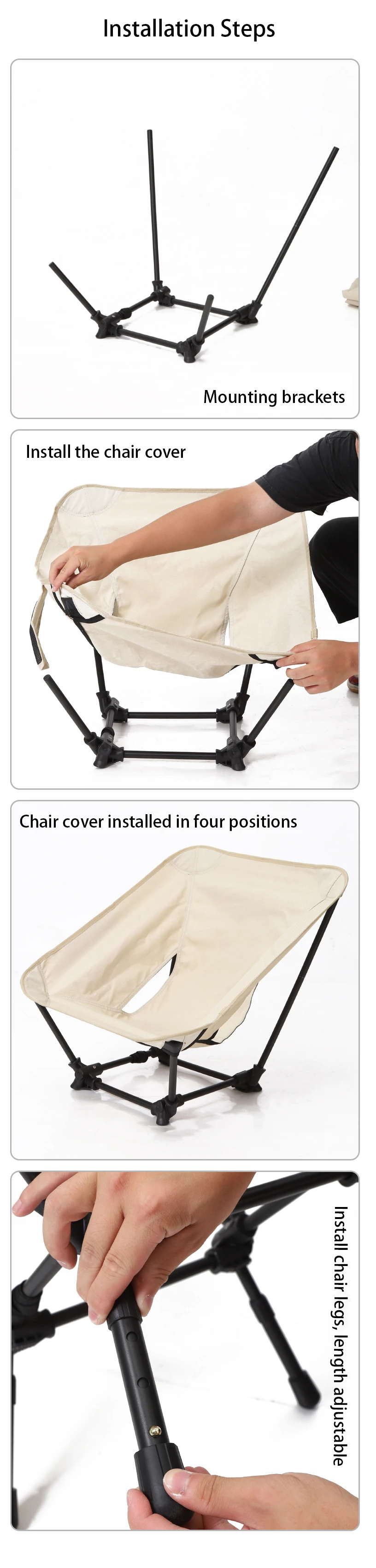 Outdoor Camping Moon Chair Ultralight Aluminum Alloy Folding Fishing Backrest Stool