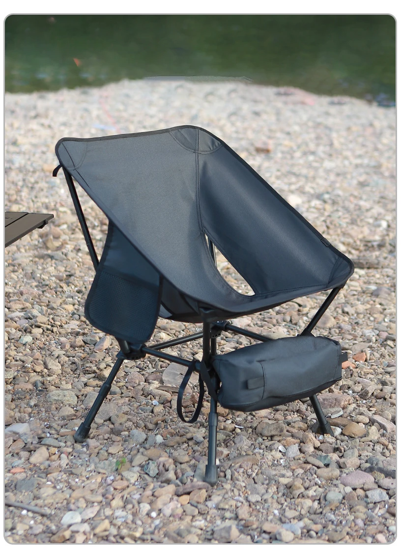 Outdoor Camping Moon Chair Ultralight Aluminum Alloy Folding Fishing Backrest Stool