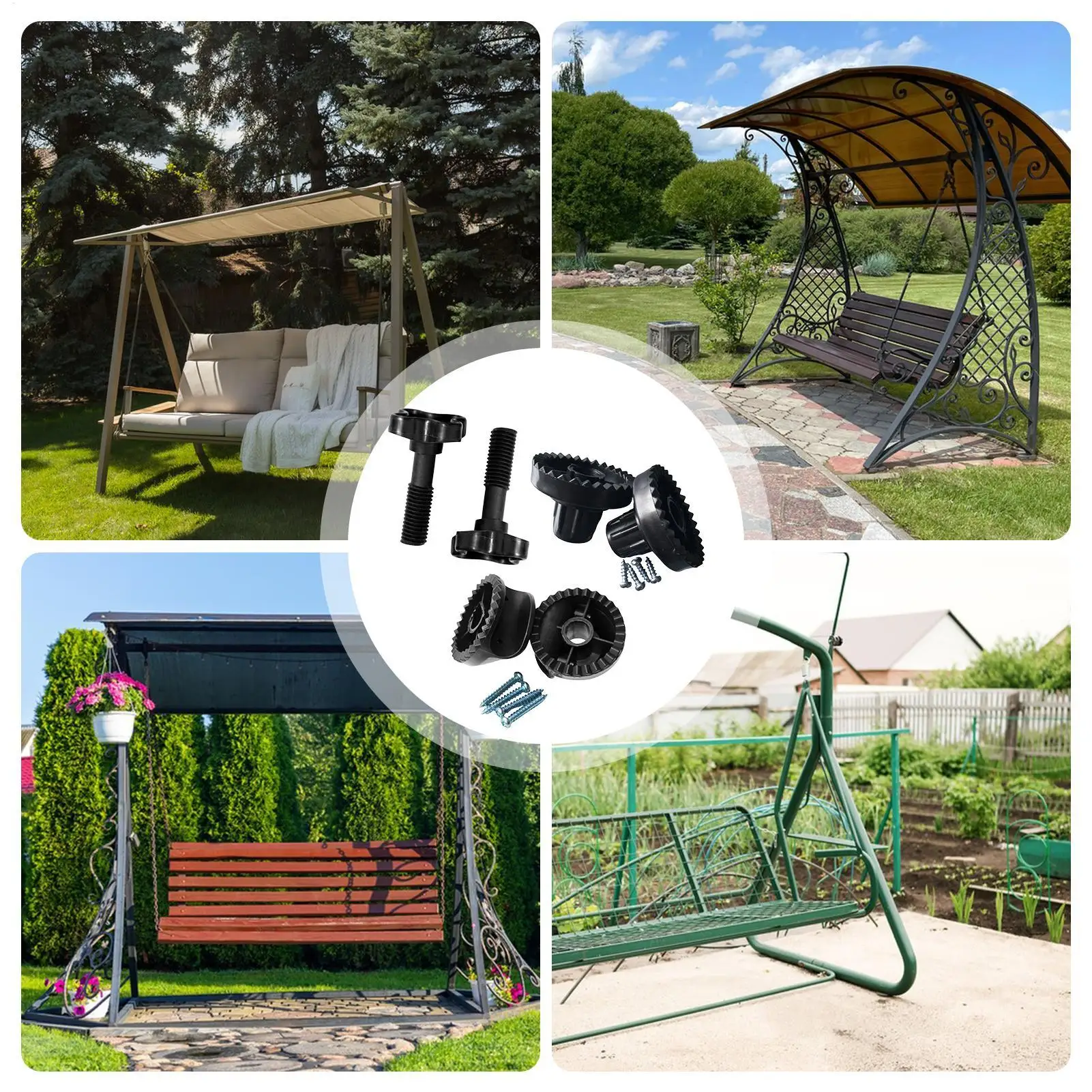 Garden Swing Fittings Wear-Resistant Canopy Parts Chair Canopy Bracket Replacement Repair Tool Courtyard Swing Frame tool Set