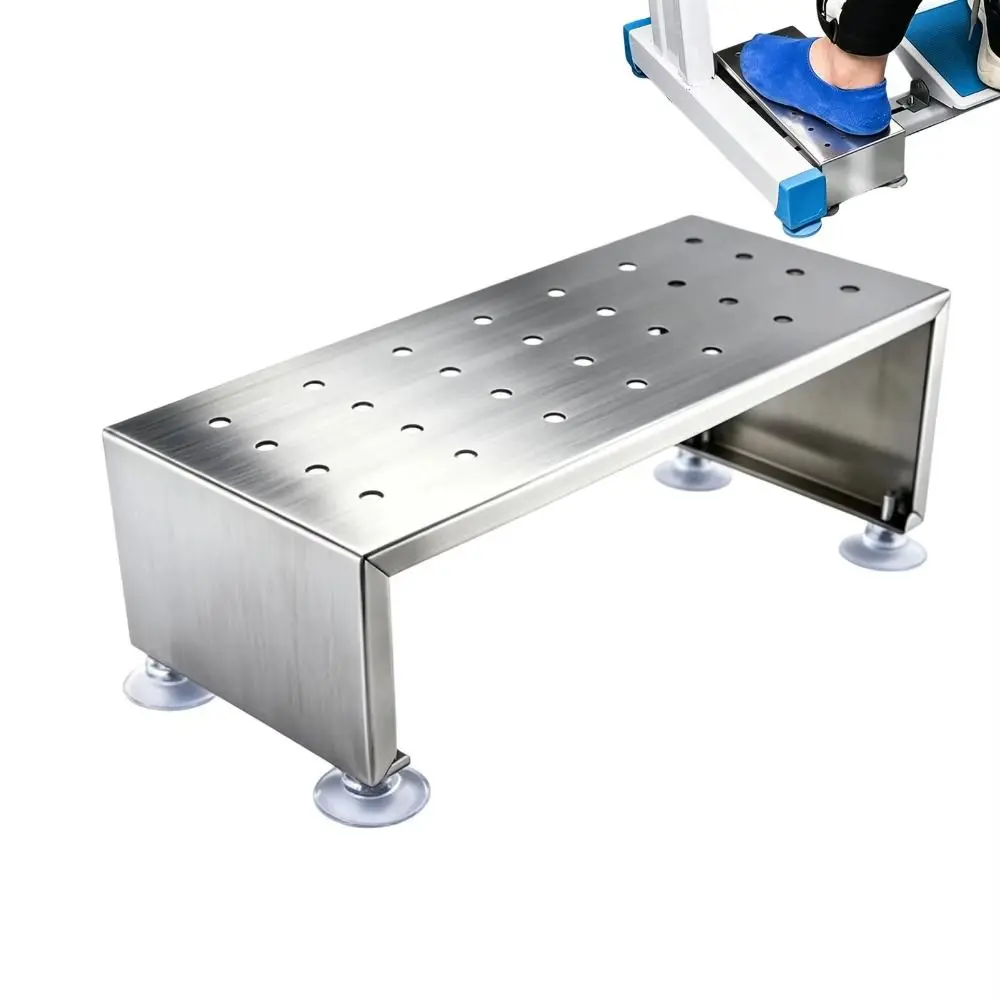 Brushed Finish Sewing Machine Foot Stool Polished Stainless Steel Height Adjustable Foot Rest Holder Ergonomic Design Non Slip
