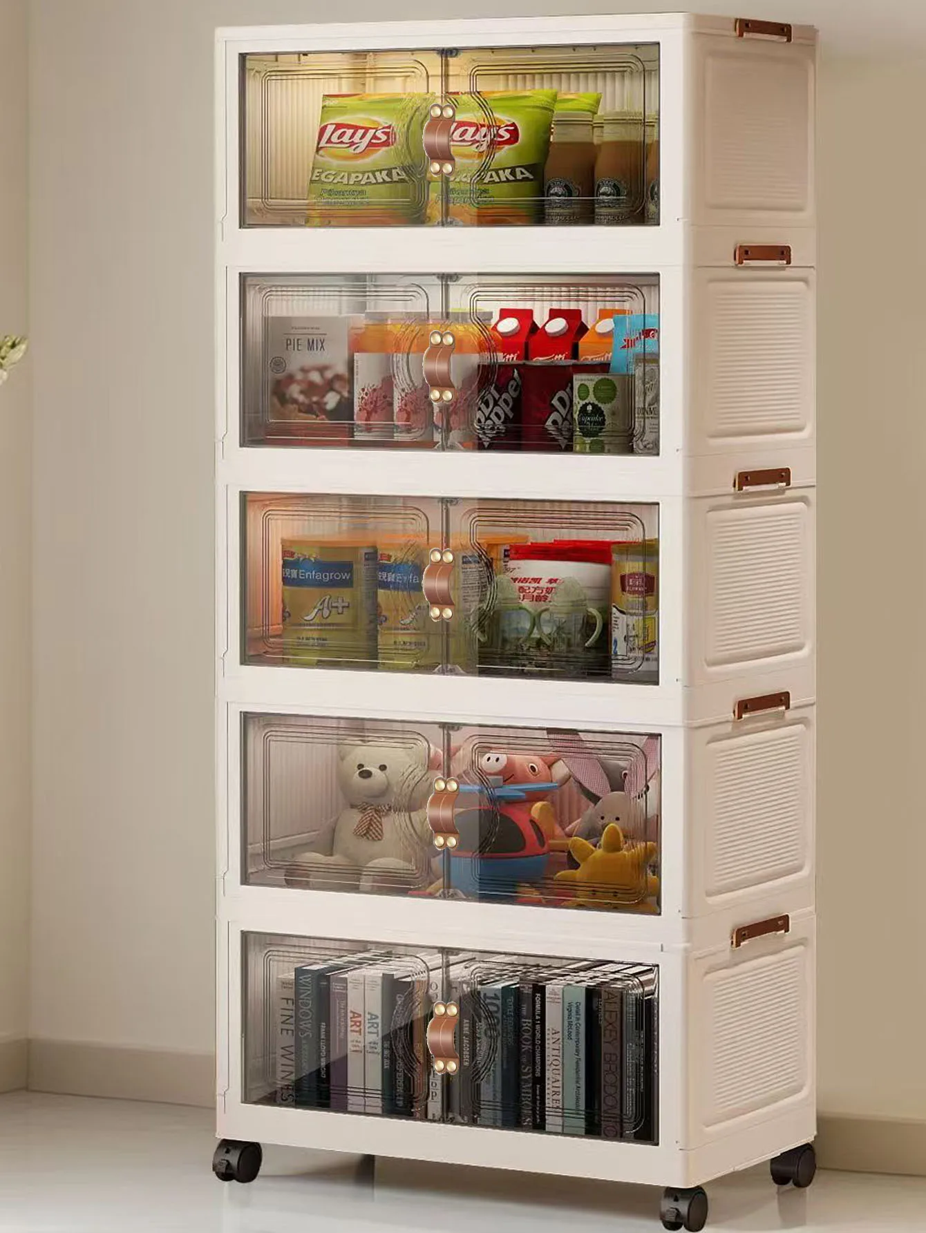 China Simple Wardrobe Foldable Baby Clothes Plastic Multi-layer Storage Cabinet Bedroom Baby Wardrobe Rental Room