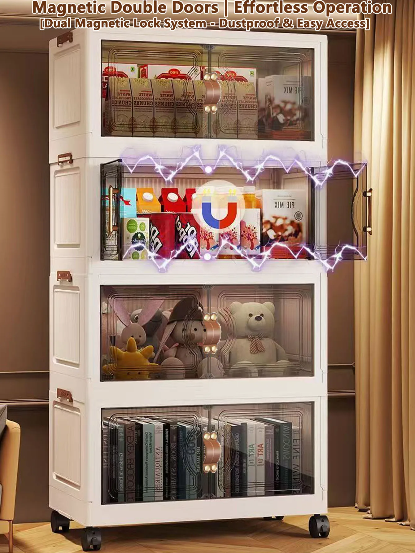 China Simple Wardrobe Foldable Baby Clothes Plastic Multi-layer Storage Cabinet Bedroom Baby Wardrobe Rental Room