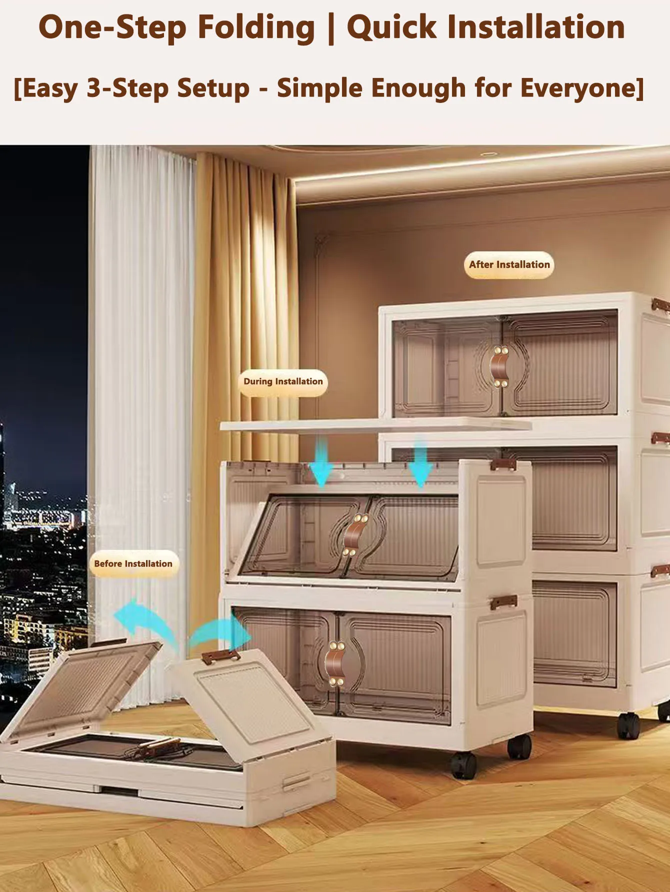 China Simple Wardrobe Foldable Baby Clothes Plastic Multi-layer Storage Cabinet Bedroom Baby Wardrobe Rental Room