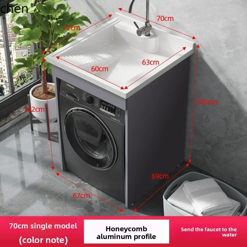 YFY  Dual Washing Machine Integrated Cabinet Combination Washer Dryer Flat Large Sink Basin