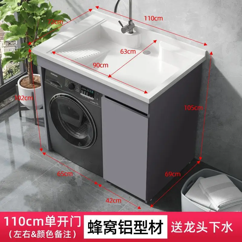 YFY  Dual Washing Machine Integrated Cabinet Combination Washer Dryer Flat Large Sink Basin