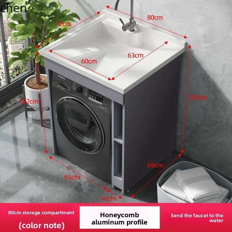 YFY  Dual Washing Machine Integrated Cabinet Combination Washer Dryer Flat Large Sink Basin