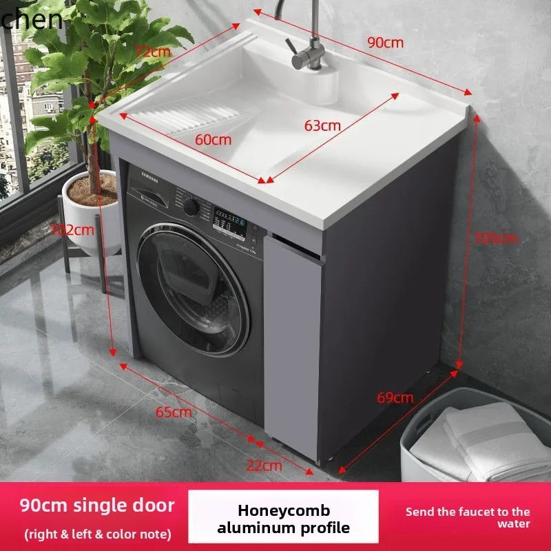 YFY  Dual Washing Machine Integrated Cabinet Combination Washer Dryer Flat Large Sink Basin