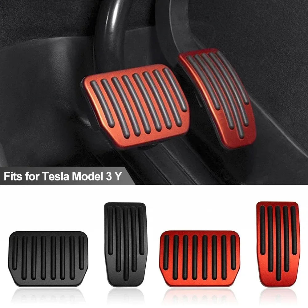 For Tesla Model Y 3 Highland 2026, Performance Aluminum Pedal Pads Cover, Non-slip Accelerator Brake Rest, Upgrade Accessories