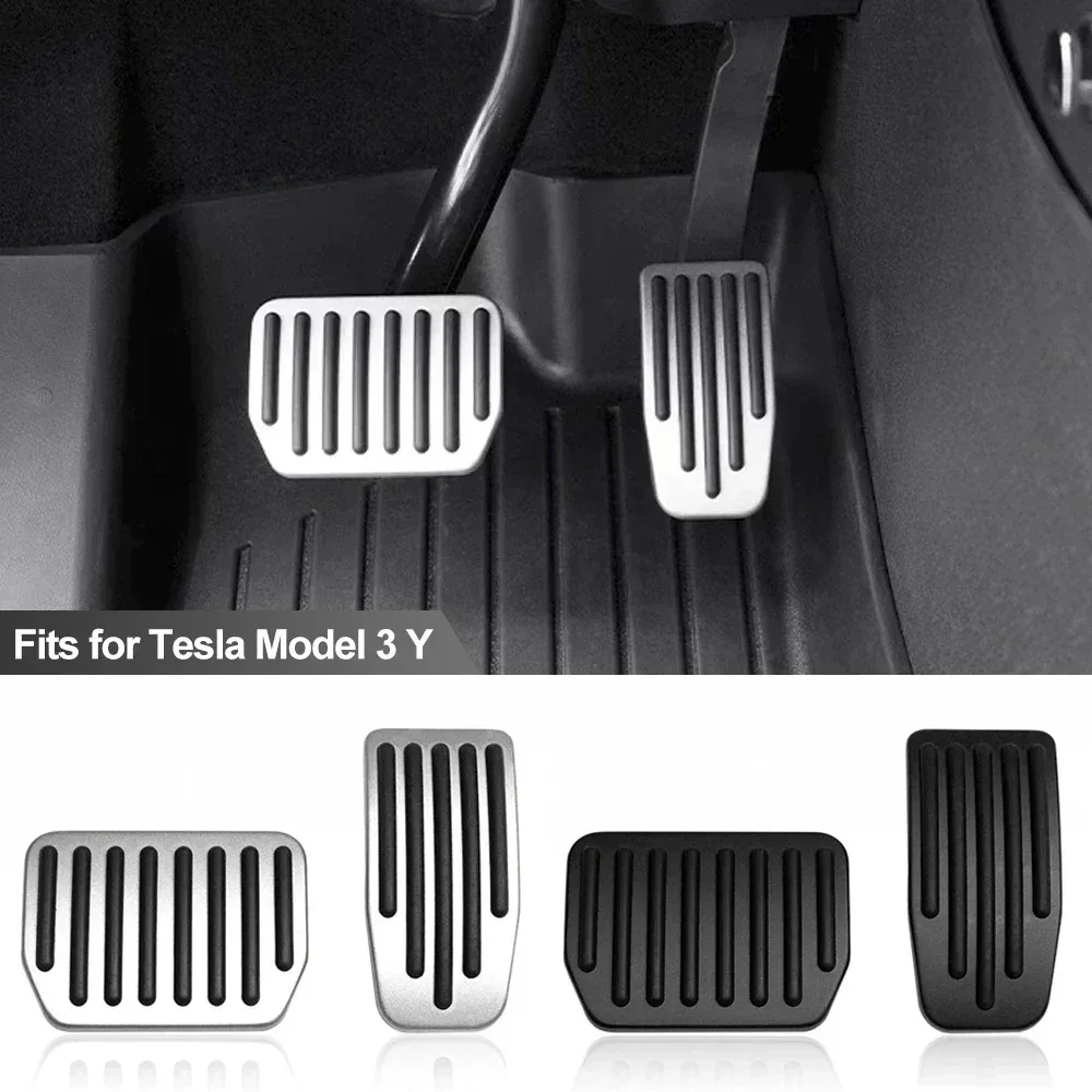 For Tesla Model Y 3 Highland 2026, Performance Aluminum Pedal Pads Cover, Non-slip Accelerator Brake Rest, Upgrade Accessories