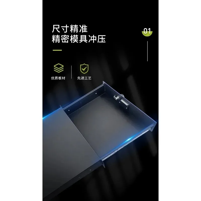 Locked Metal Storage Drawer 2U Size, 19 Inch Cabinet Accessory For Wireless Microphone Device Placement