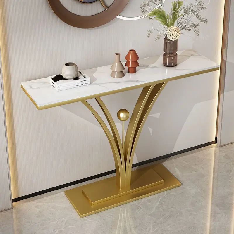 Light Luxury Living Room Entrance Partition Cabinet Entryway Table Modern Simple Stainless Steel Hallway Side Console Tables