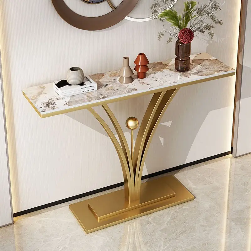 Light Luxury Living Room Entrance Partition Cabinet Entryway Table Modern Simple Stainless Steel Hallway Side Console Tables
