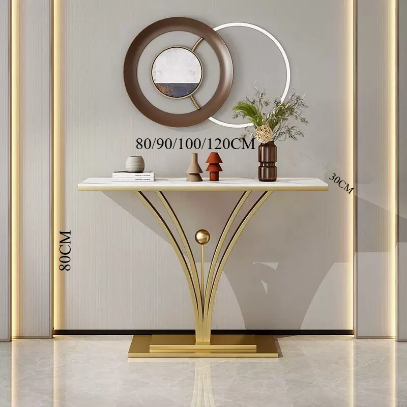 Light Luxury Living Room Entrance Partition Cabinet Entryway Table Modern Simple Stainless Steel Hallway Side Console Tables