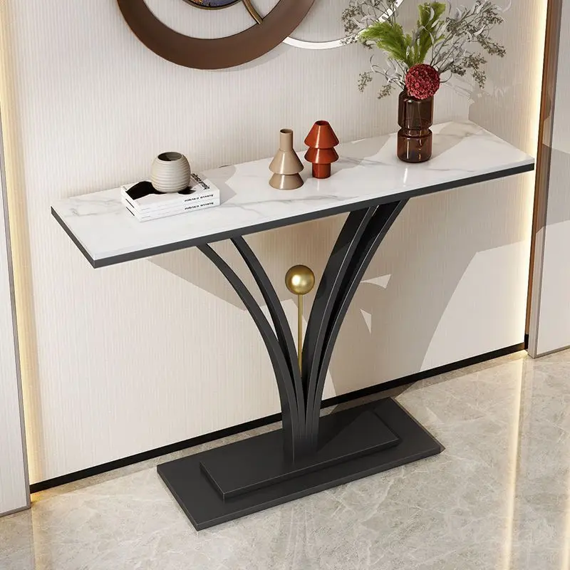 Light Luxury Living Room Entrance Partition Cabinet Entryway Table Modern Simple Stainless Steel Hallway Side Console Tables