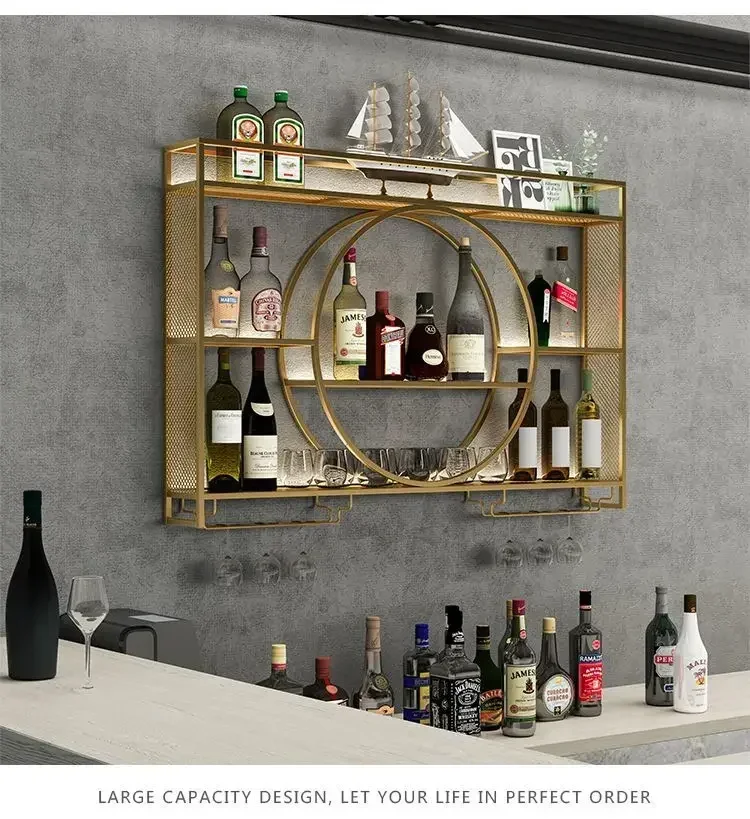 Modern Wall Mount Wine Rack Holder Glass Storage Bar Cabinet Decor Bottle Miniature Wine Rack Cup Holder Bar Cabinet Storage