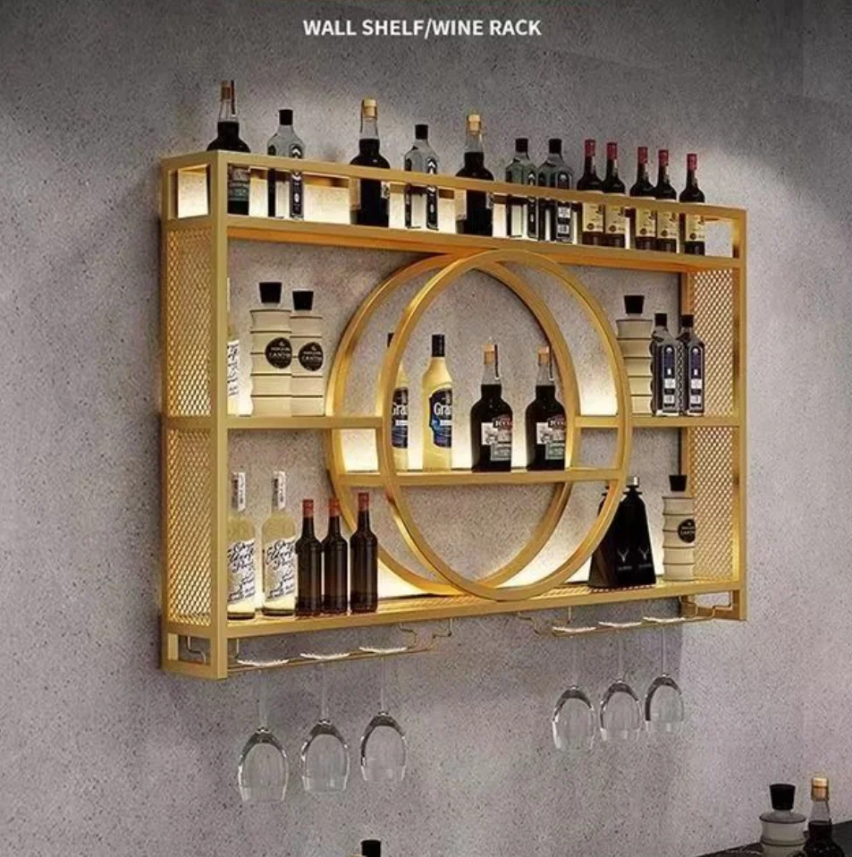 Modern Wall Mount Wine Rack Holder Glass Storage Bar Cabinet Decor Bottle Miniature Wine Rack Cup Holder Bar Cabinet Storage