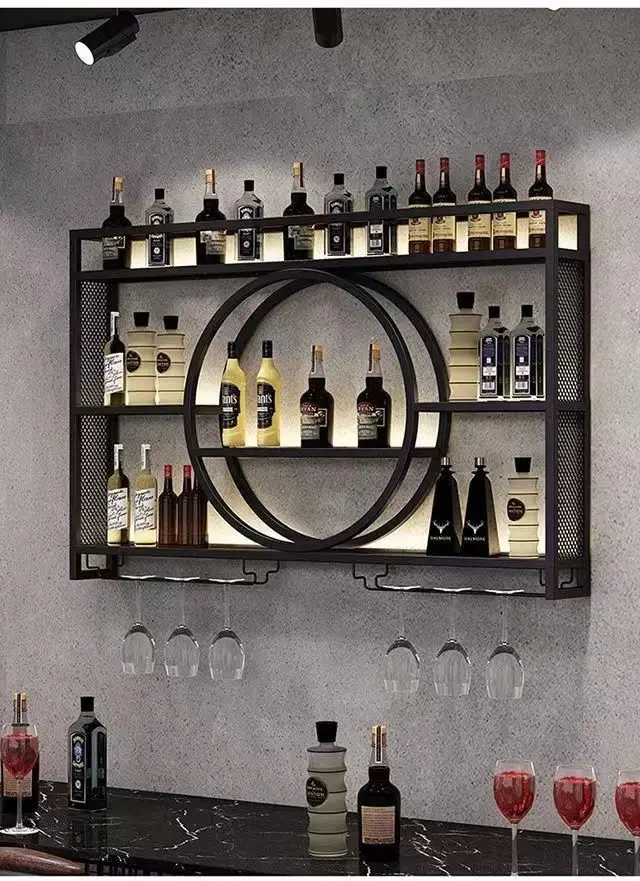 Modern Wall Mount Wine Rack Holder Glass Storage Bar Cabinet Decor Bottle Miniature Wine Rack Cup Holder Bar Cabinet Storage