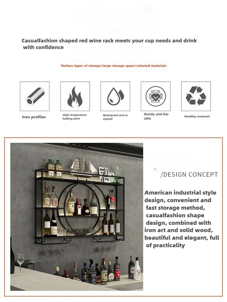 Modern Wall Mount Wine Rack Holder Glass Storage Bar Cabinet Decor Bottle Miniature Wine Rack Cup Holder Bar Cabinet Storage