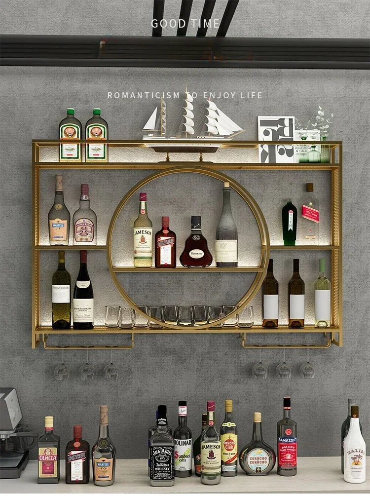 Modern Wall Mount Wine Rack Holder Glass Storage Bar Cabinet Decor Bottle Miniature Wine Rack Cup Holder Bar Cabinet Storage
