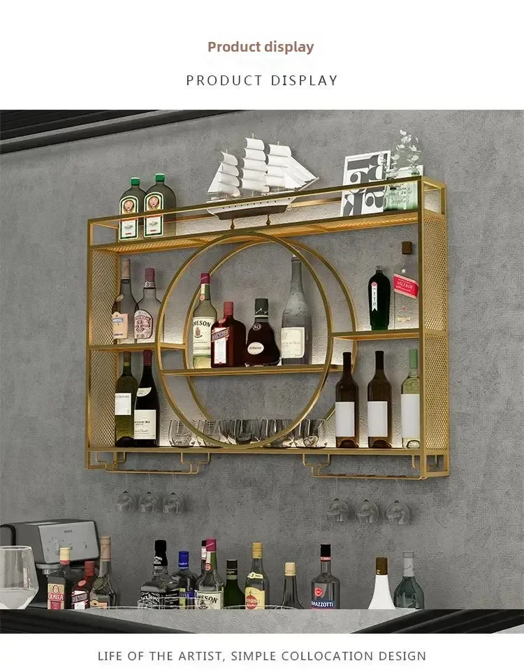 Modern Wall Mount Wine Rack Holder Glass Storage Bar Cabinet Decor Bottle Miniature Wine Rack Cup Holder Bar Cabinet Storage