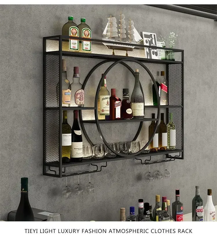 Modern Wall Mount Wine Rack Holder Glass Storage Bar Cabinet Decor Bottle Miniature Wine Rack Cup Holder Bar Cabinet Storage