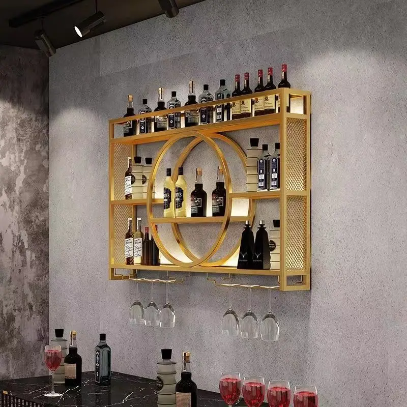 Modern Wall Mount Wine Rack Holder Glass Storage Bar Cabinet Decor Bottle Miniature Wine Rack Cup Holder Bar Cabinet Storage
