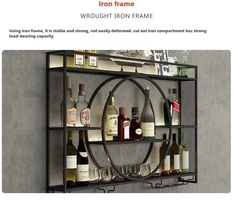 Modern Wall Mount Wine Rack Holder Glass Storage Bar Cabinet Decor Bottle Miniature Wine Rack Cup Holder Bar Cabinet Storage