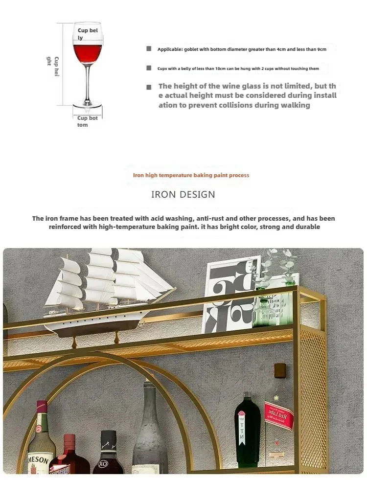 Modern Wall Mount Wine Rack Holder Glass Storage Bar Cabinet Decor Bottle Miniature Wine Rack Cup Holder Bar Cabinet Storage