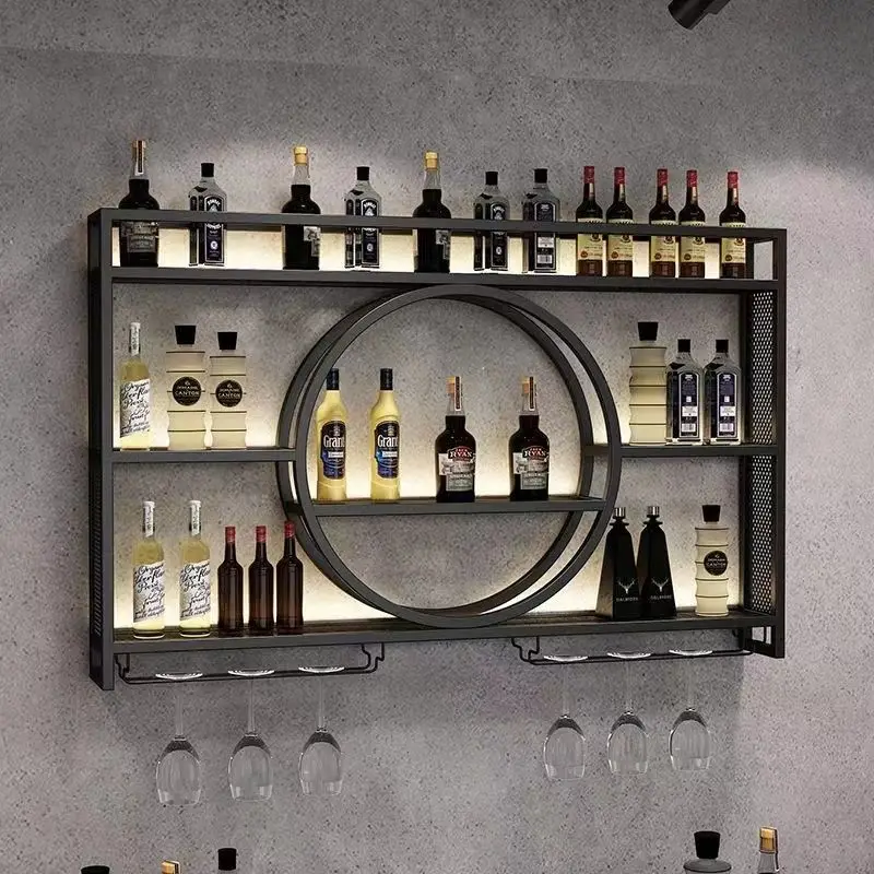 Modern Wall Mount Wine Rack Holder Glass Storage Bar Cabinet Decor Bottle Miniature Wine Rack Cup Holder Bar Cabinet Storage