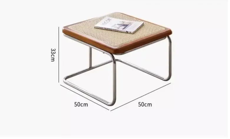 Elegant Vintage Rattan End Table Retro Medieval Style Sofa Side Table with Glass Top for Living Room Retro Medieval Style Rattan