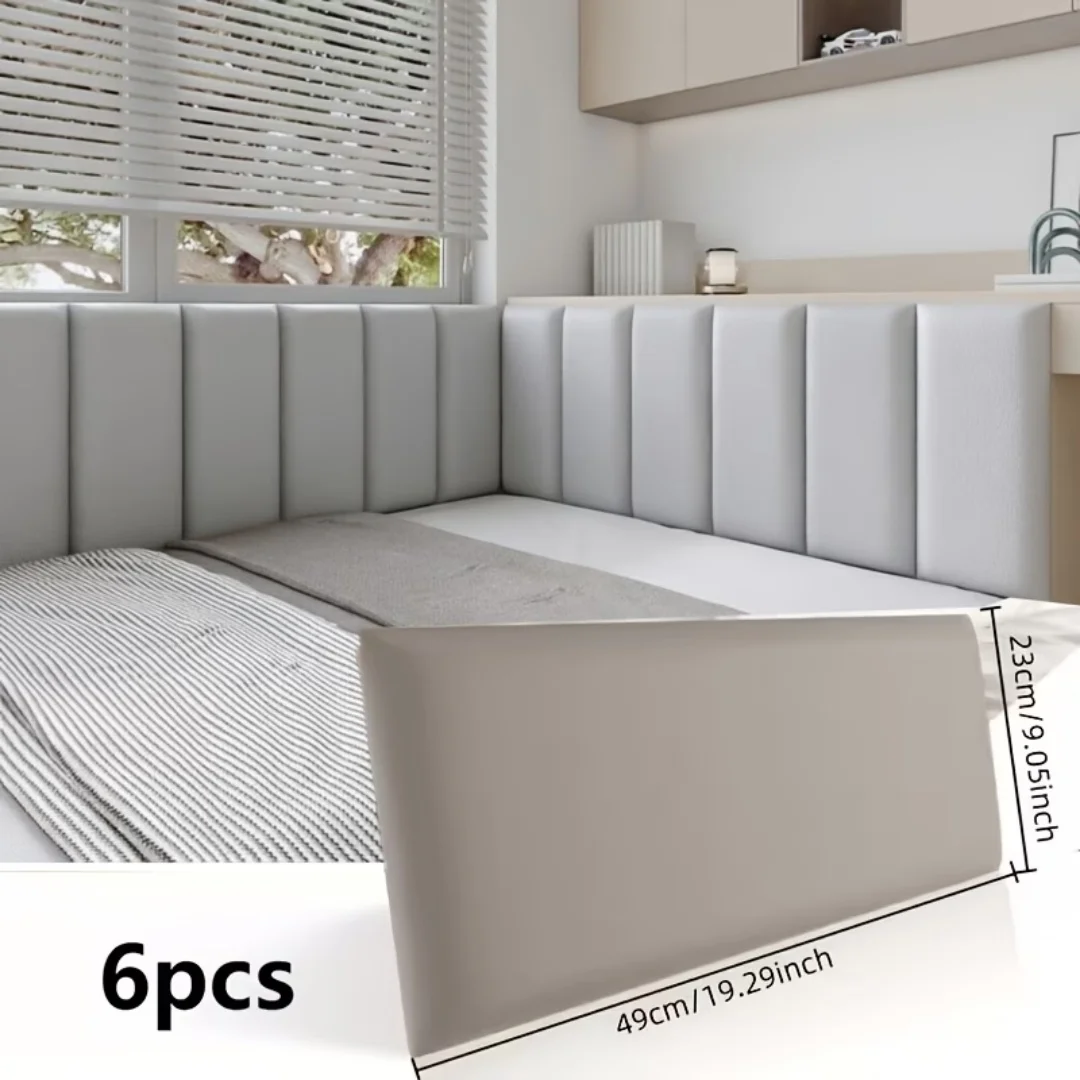 Self Adhesive Anti-Collision Wall Cushion Thickened Foam Soft Bag for Bedroom Headboard, Tatami Background Wall Protection Panel