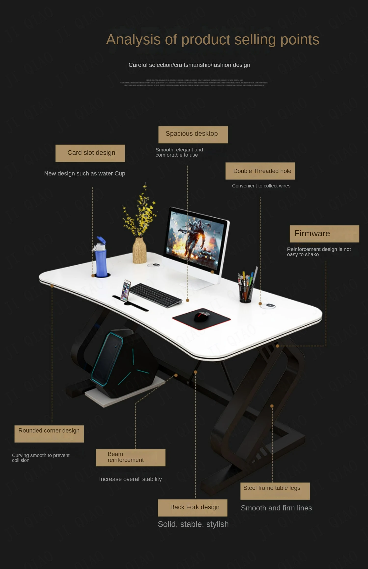 Office Work Desk desktop Computer Gamer Desk Bedroom Room Desks Simple Modern Bedroom Students Learn to Write and Store Desk
