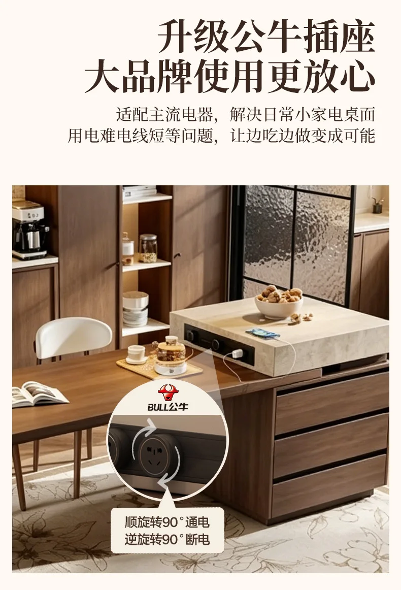 Nordic Design Dining Table Brown Space Extendable Space Saving Dining Table Lounges Solid Wood Mesa Comedor Furniture Home