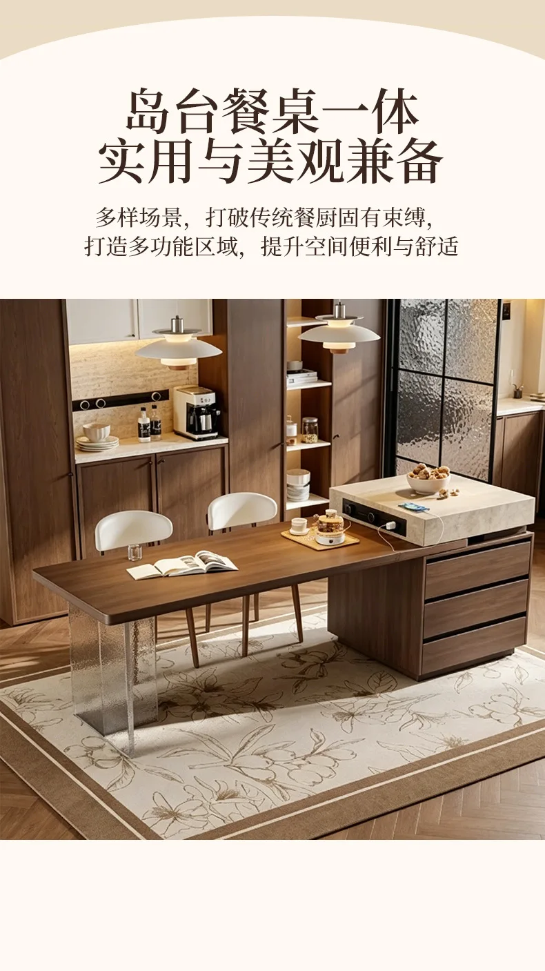Nordic Design Dining Table Brown Space Extendable Space Saving Dining Table Lounges Solid Wood Mesa Comedor Furniture Home