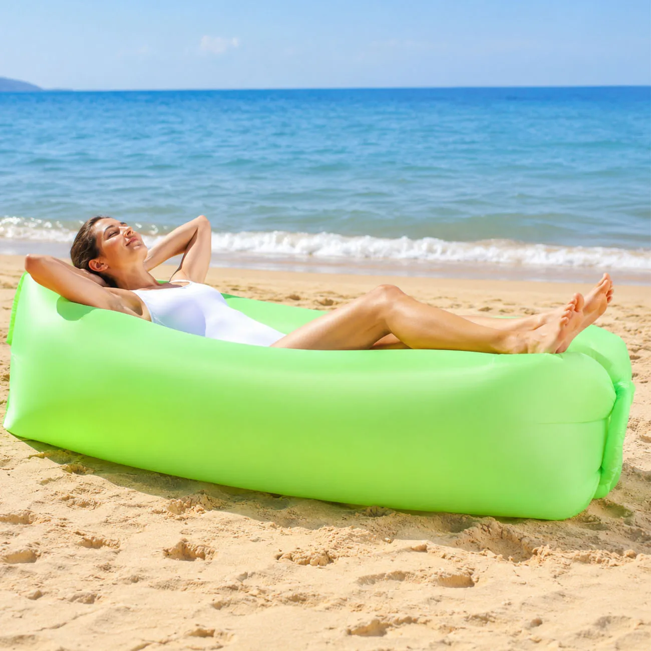 Inflatable Couch Air Lounger Chair Comfortable Portable Blow Up Sofa for Camping Beach Hiking Picnic Festival Backyard Office