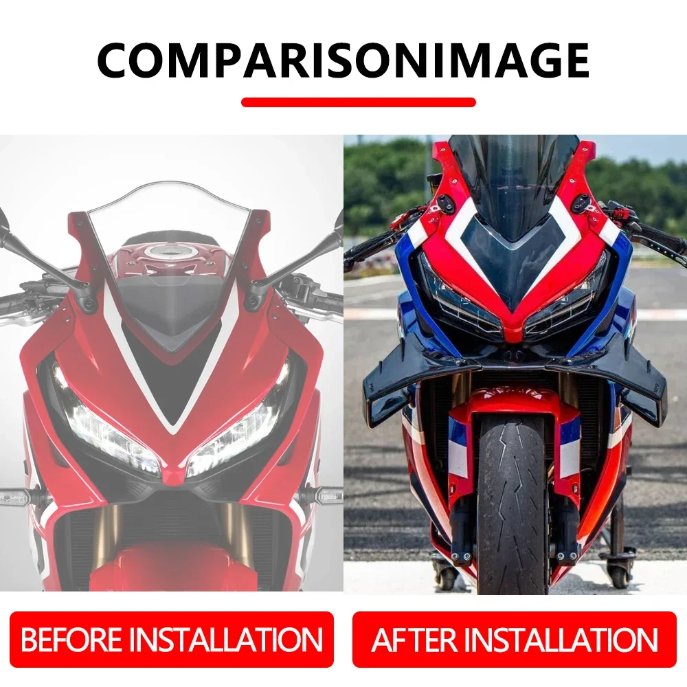 X For Honda CBR650R 2024 CBR 650 R 2025 CBR 650R 2026 Motorcycle Aero Fixed Wind Wing Front Spoiler Winglets Front Lip Downforce
