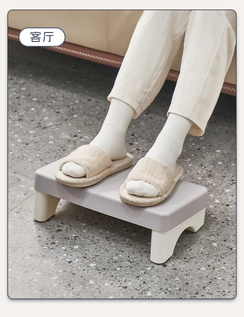 Ergonomic PP Footrest Under Desk Foot Stool Comfortable Space-Saving Foot Rest for Office Work Study Sofa Home