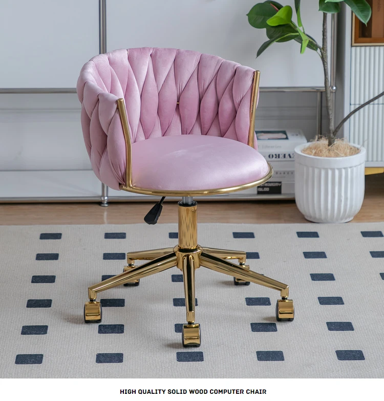 Luxury Makeup Chair with Adjustable Height, Swivel Vanity Stool for Bedroom Salon