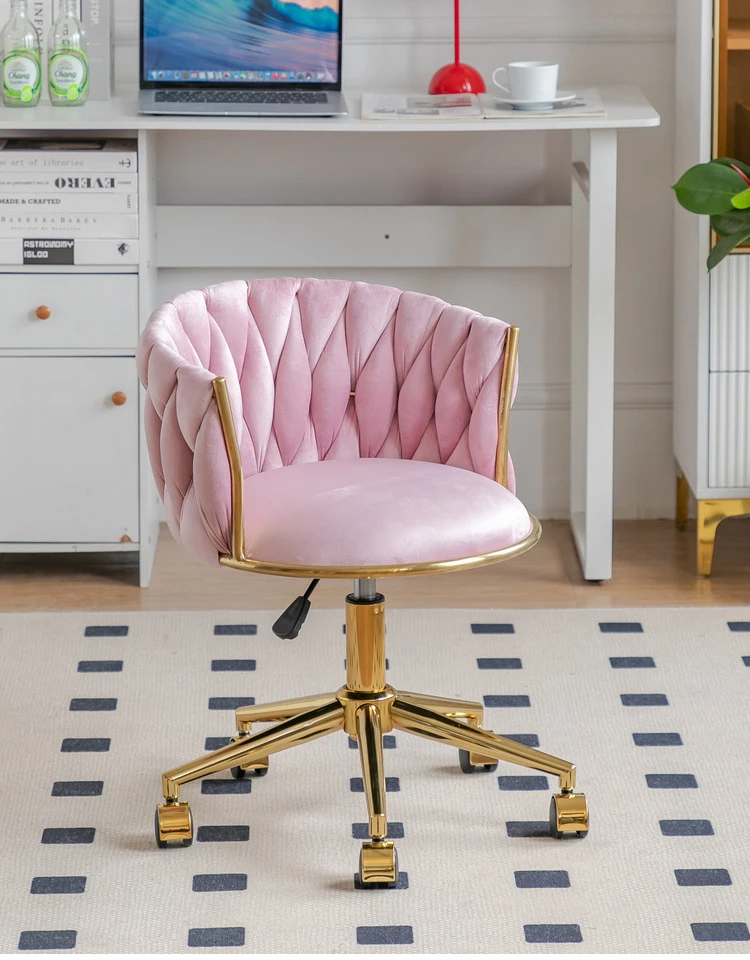 Luxury Makeup Chair with Adjustable Height, Swivel Vanity Stool for Bedroom Salon