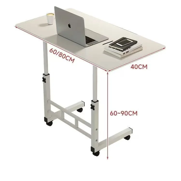 Height Adjustable Rolling Computer Desk Bedside Standing Folding Side Table Portable Commercial Escritorio De Oficina Furniture