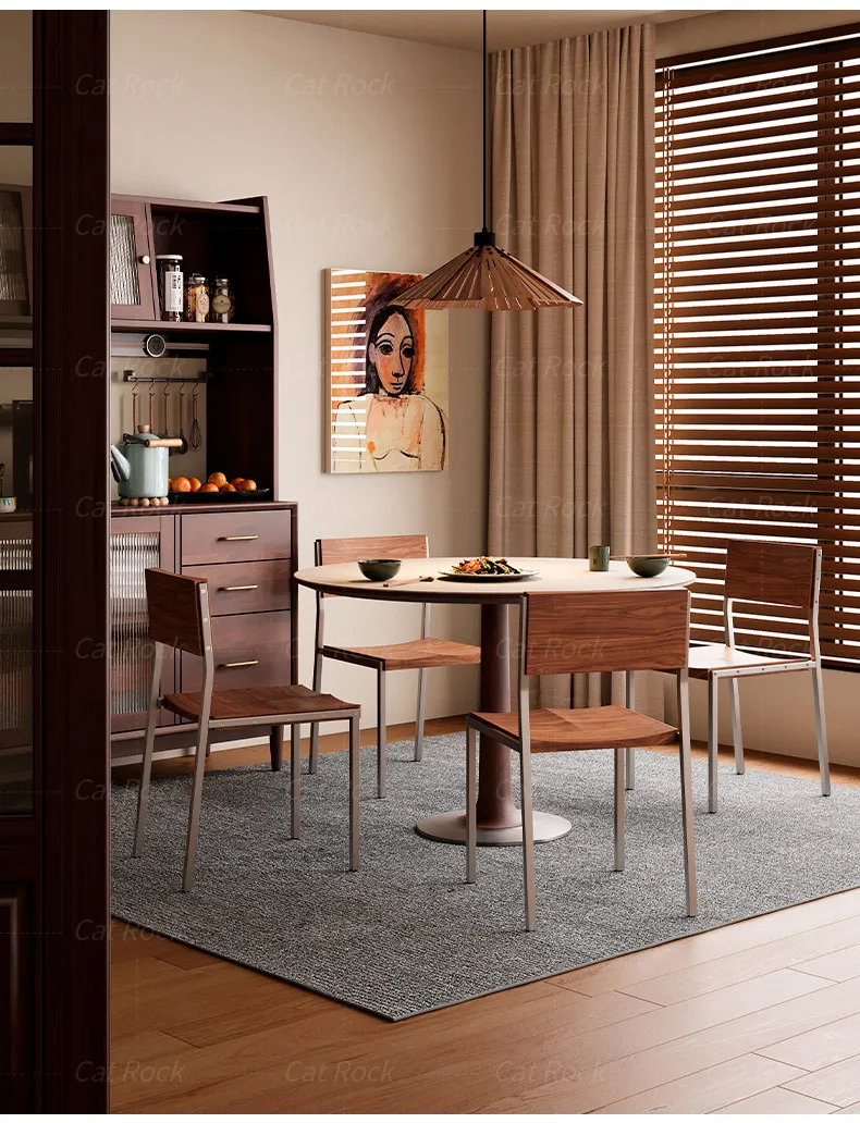 Nordic Solid Wood Dining Chair for Home, Minimalist Backrest Seat with Natural Grain, Rustic Elegant Accent Chair