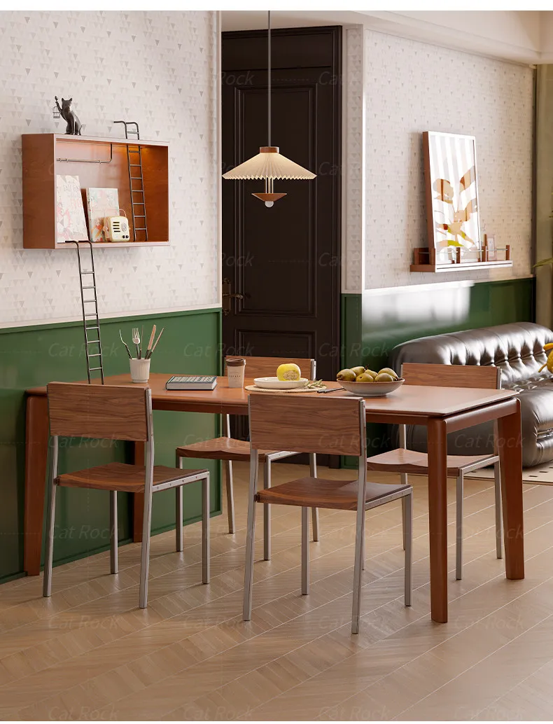 Nordic Solid Wood Dining Chair for Home, Minimalist Backrest Seat with Natural Grain, Rustic Elegant Accent Chair
