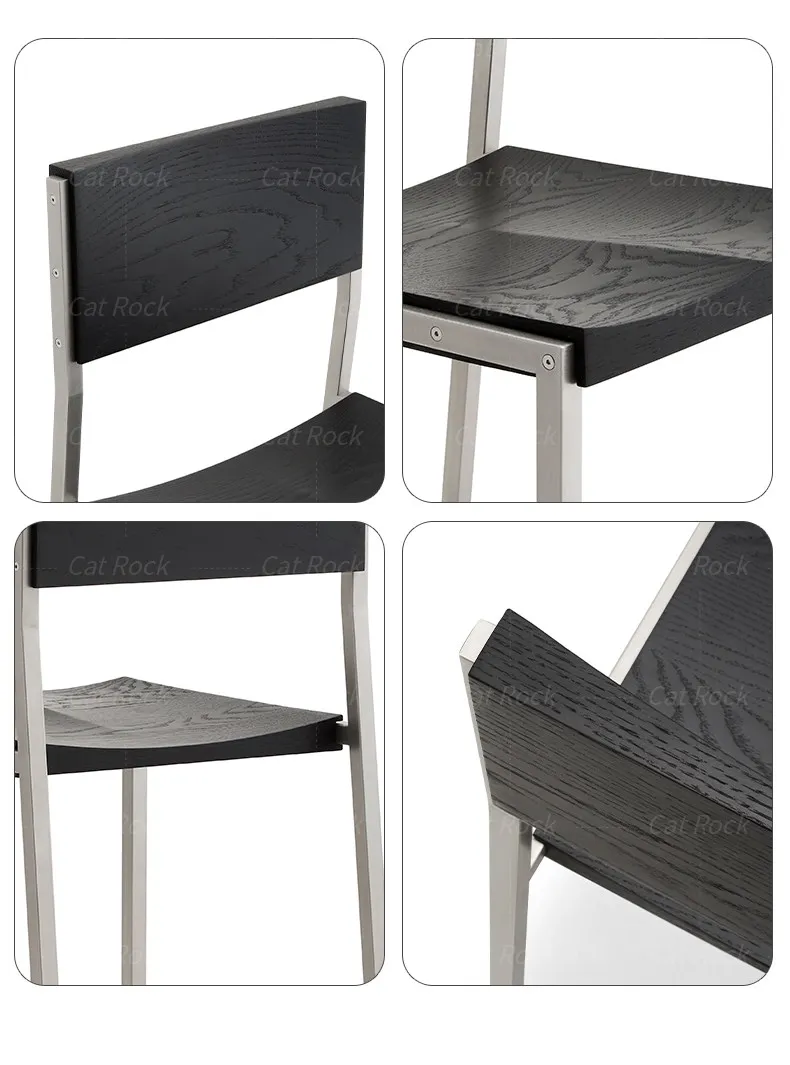 Nordic Solid Wood Dining Chair for Home, Minimalist Backrest Seat with Natural Grain, Rustic Elegant Accent Chair