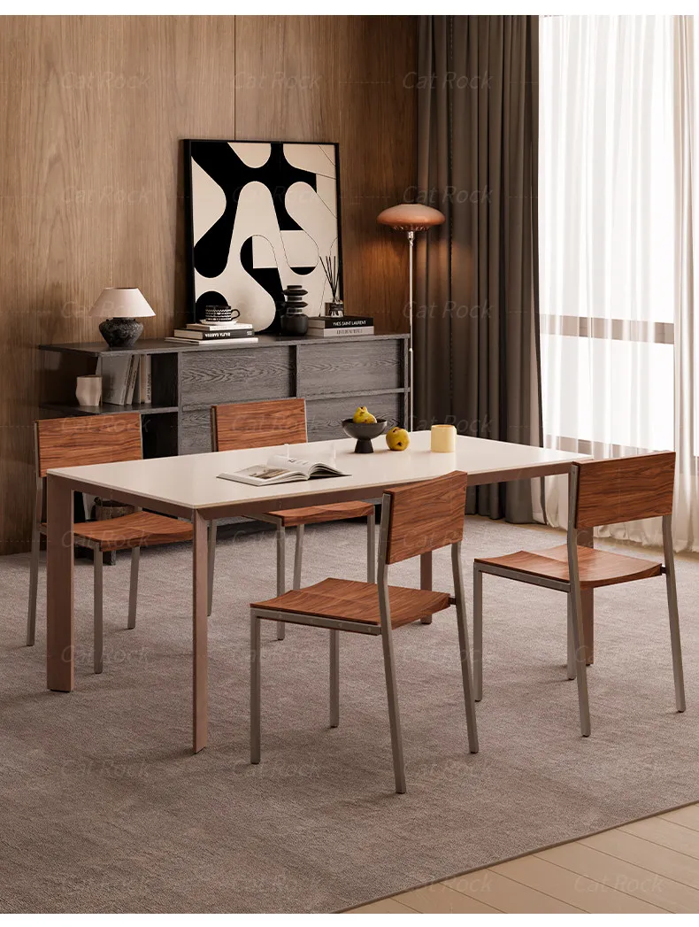 Nordic Solid Wood Dining Chair for Home, Minimalist Backrest Seat with Natural Grain, Rustic Elegant Accent Chair