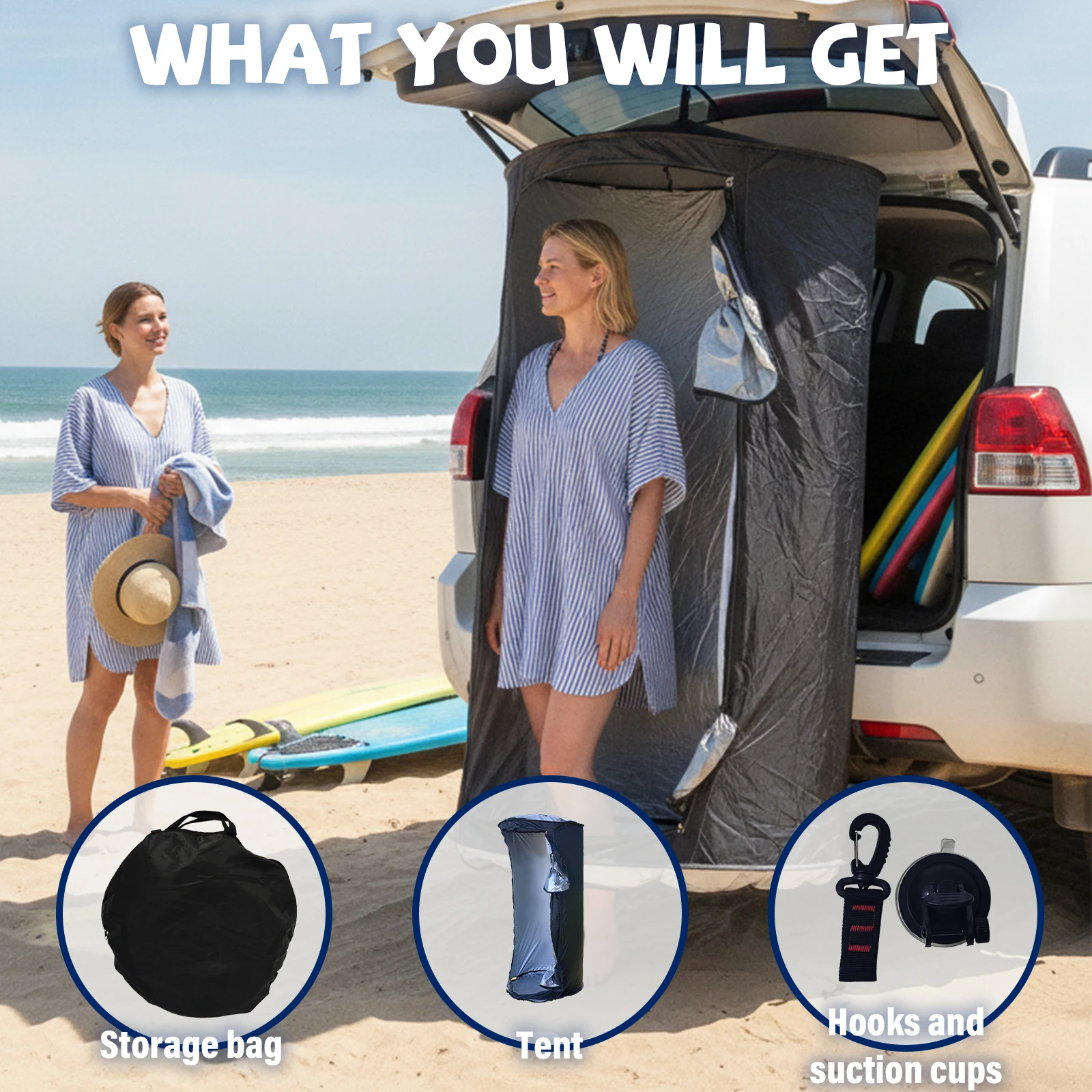 Portable Pop-Up Privacy Tent Outdoor Shower Tent Foldable with Storage Bag Easy Setup for Beach Camping - Ideal for Outdoor Use