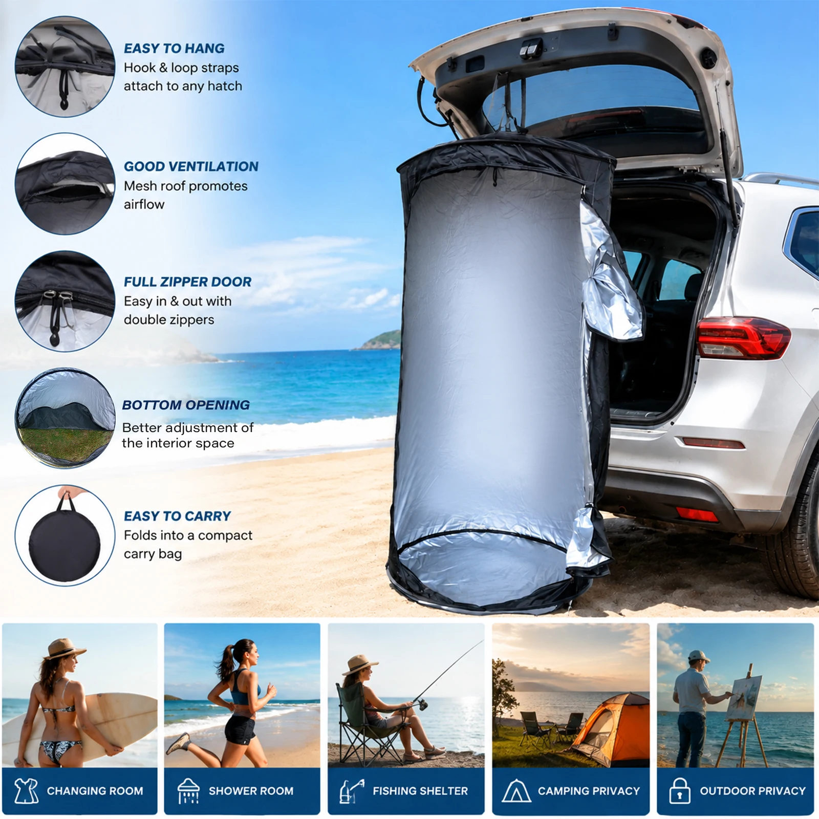 Portable Pop-Up Privacy Tent Outdoor Shower Tent Foldable with Storage Bag Easy Setup for Beach Camping - Ideal for Outdoor Use