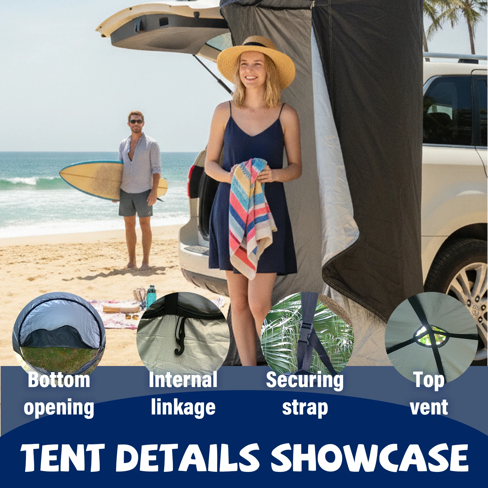 Portable Pop-Up Privacy Tent Outdoor Shower Tent Foldable with Storage Bag Easy Setup for Beach Camping - Ideal for Outdoor Use