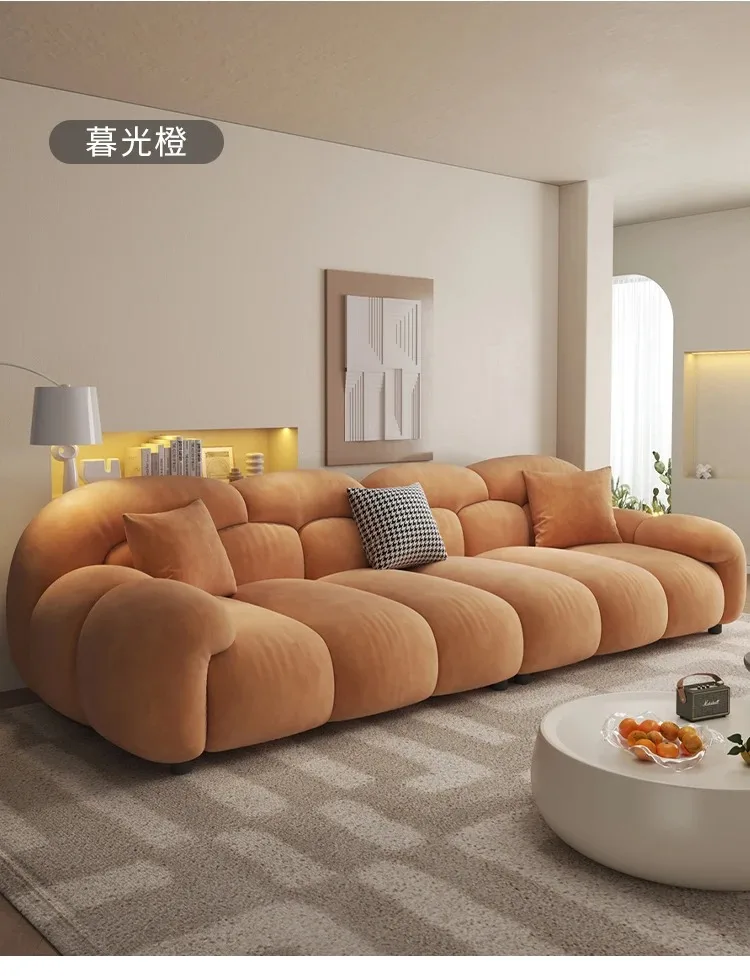 Fabric Minimalist Living Room Sofa Set 6 Seters Beige Sectional Designer Modern Sofas Couch Double Canape Salon Home Furniture